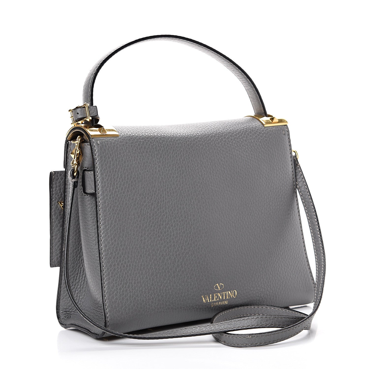Valentino Garavani Grained Calfskin Small My Rockstud Frame Bag Gray 2 of 15