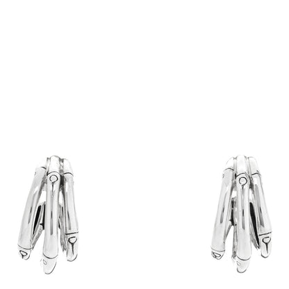 John Hardy Sterling Silver Bamboo J-Hoop Earrings 1 of 4