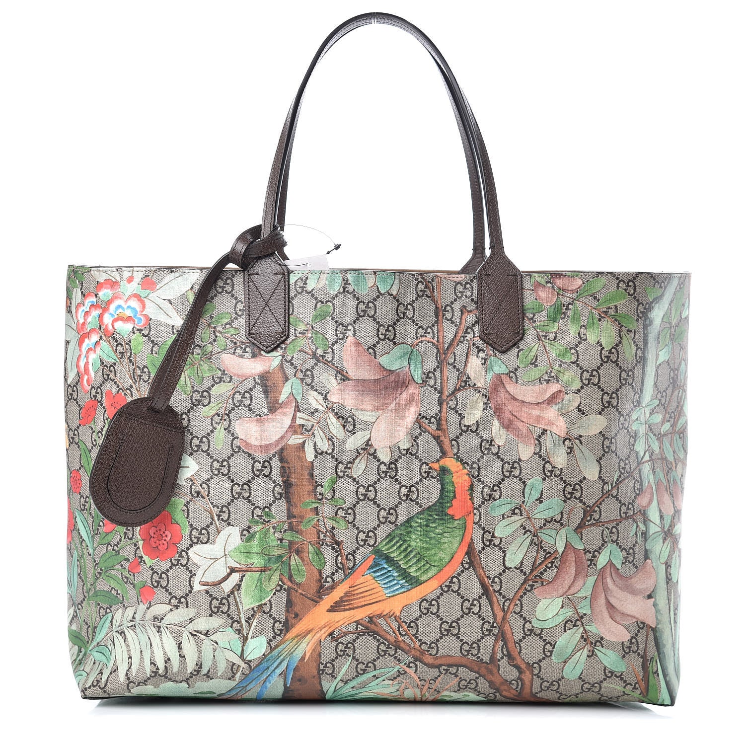 Gucci GG Supreme Monogram Tian Large Shopping Tote Beige Multicolor New Acero 1 of 9