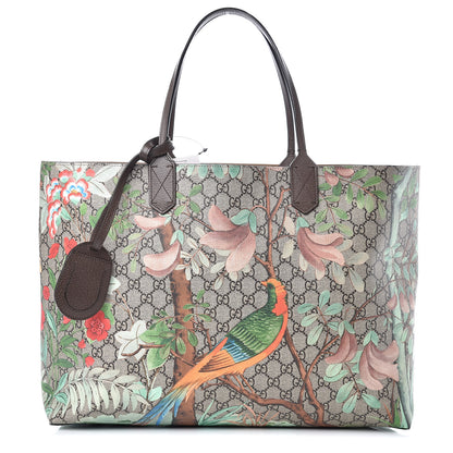 Gucci GG Supreme Monogram Tian Large Shopping Tote Beige Multicolor New Acero 1 of 9