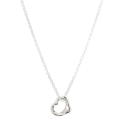 Tiffany Sterling Silver 11mm Elsa Peretti Open Heart Pendant Necklace 1 of 6