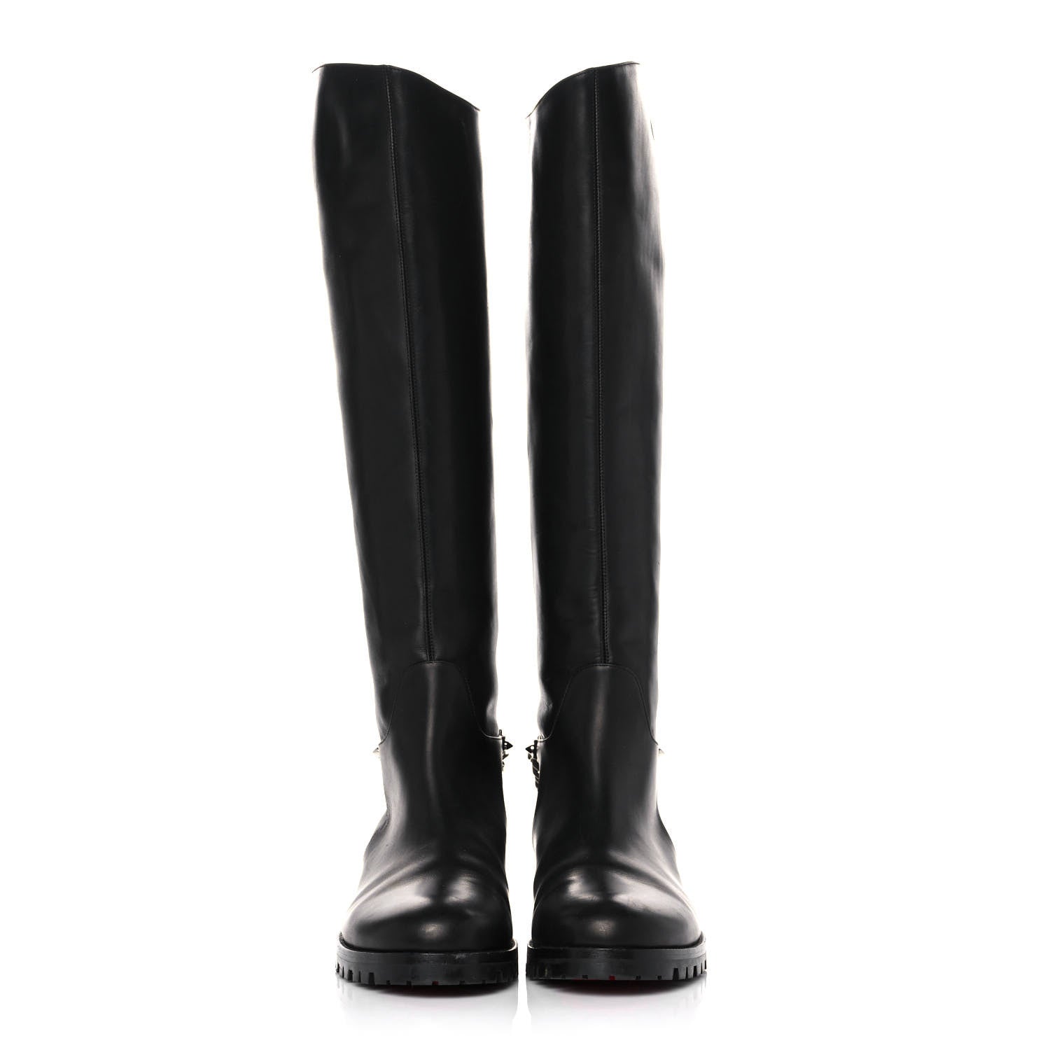 Christian Louboutin Calfskin Ingrassato Croche Cate 20 Boots 41 Black 2 of 13