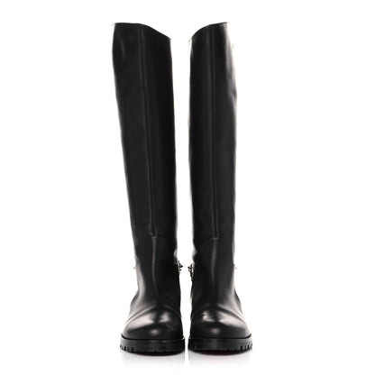 Christian Louboutin Calfskin Ingrassato Croche Cate 20 Boots 41 Black 2 of 13