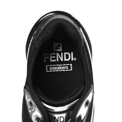 Fendi Tech Fabric Calfskin Womens First 1 Sneakers 36 Black 6 of 8