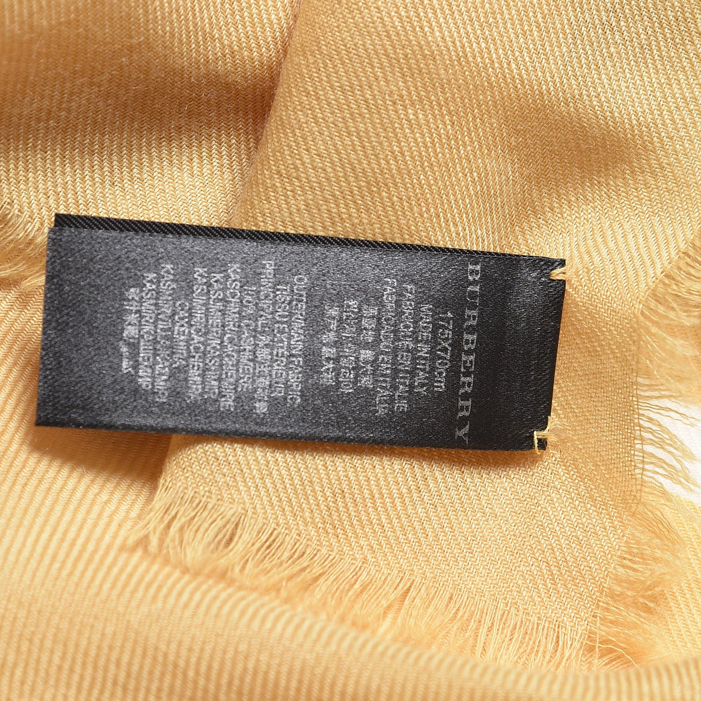 Cashmere The Writer Print Fringe Scarf Yellow