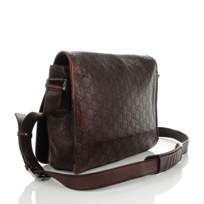 Gucci Guccissima Flap Messenger Bag Dark Brown 3 of 9