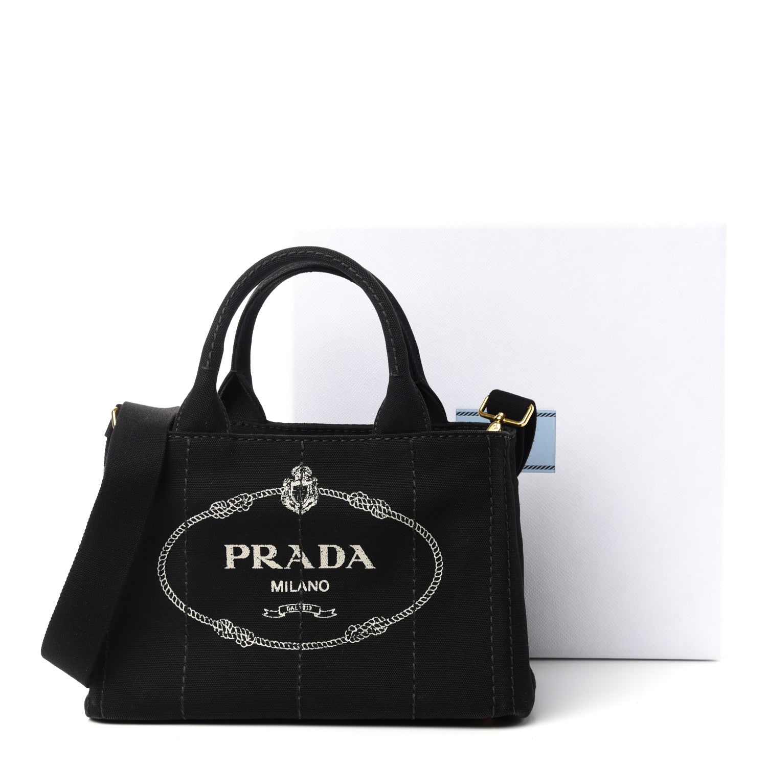 Prada Canapa Small Logo Tote Black 11 of 11