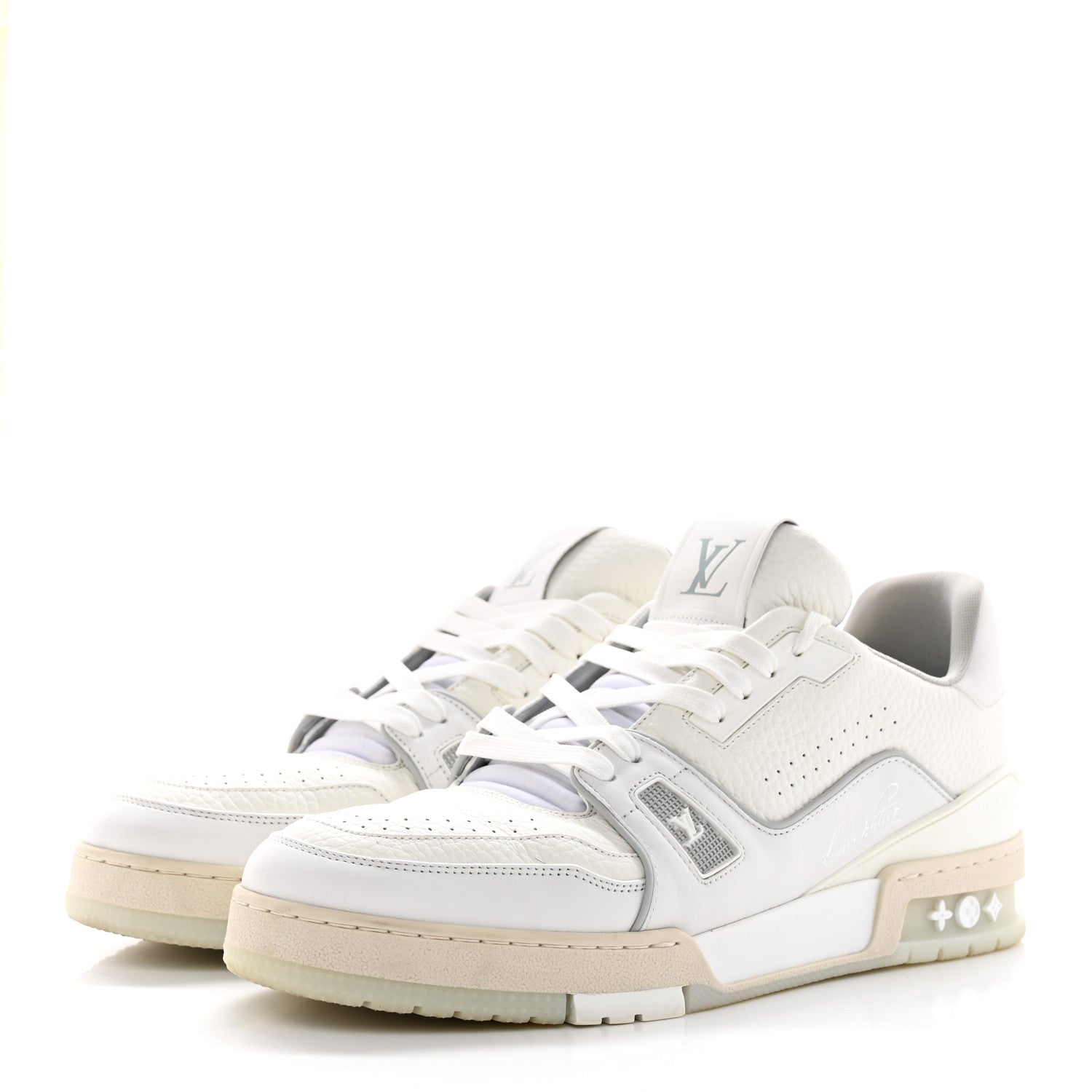 Louis Vuitton Calfskin Mens LV Trainer Sneakers 9 White 3 of 22