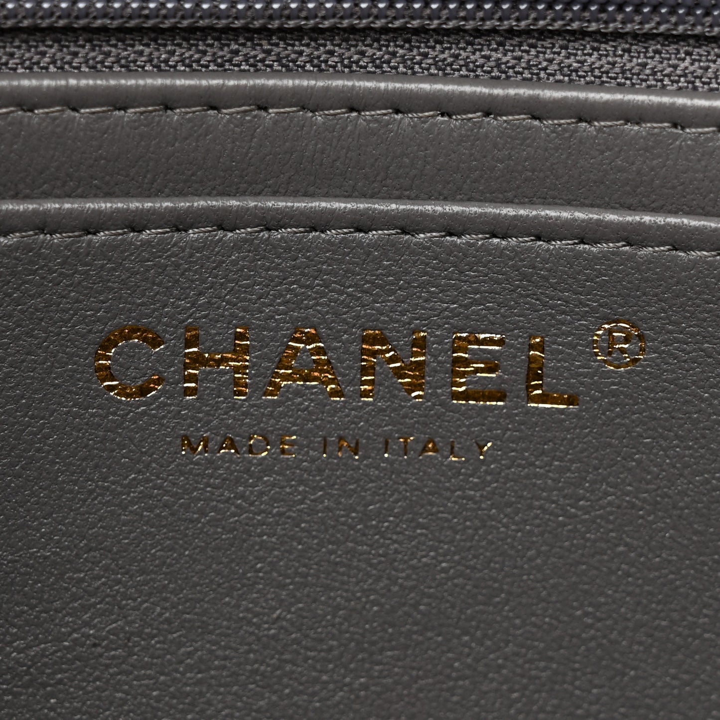Lambskin Quilted Mini Top Handle Rectangular Flap Dark Grey