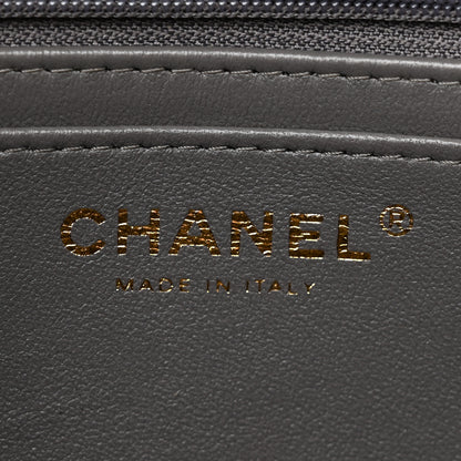 Chanel Lambskin Quilted Mini Top Handle Rectangular Flap Dark Grey 6 of 15