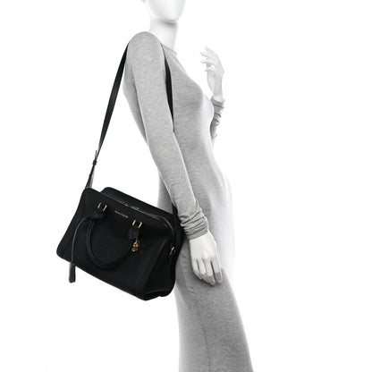 Alexander McQueen Pebbled Calfskin Small Skull Padlock Zip Around Tote Black 2 of 10