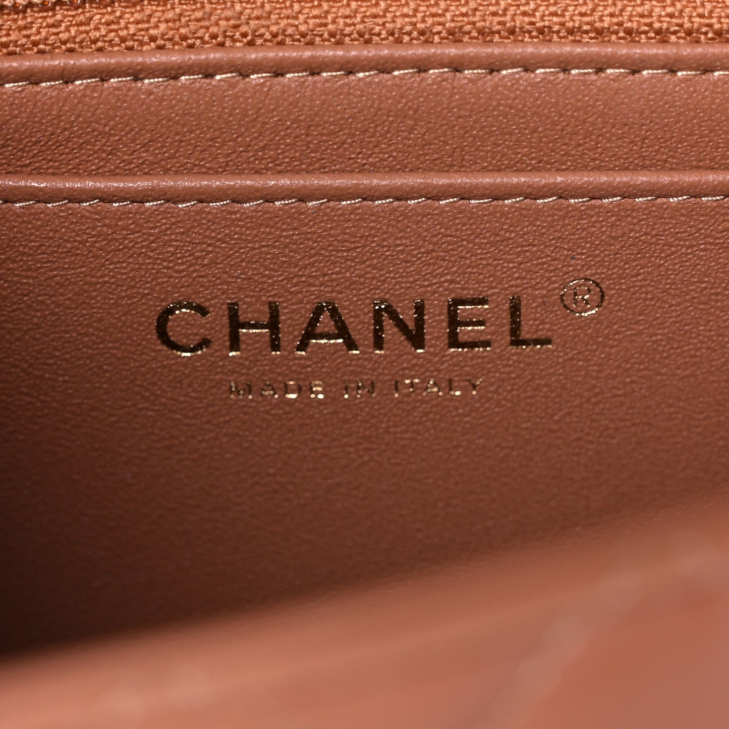 Lambskin Quilted Mini Rectangular Flap Brown