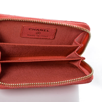 Chanel Caviar Quilted Zip Coin Purse Dark Pink 5 of 7