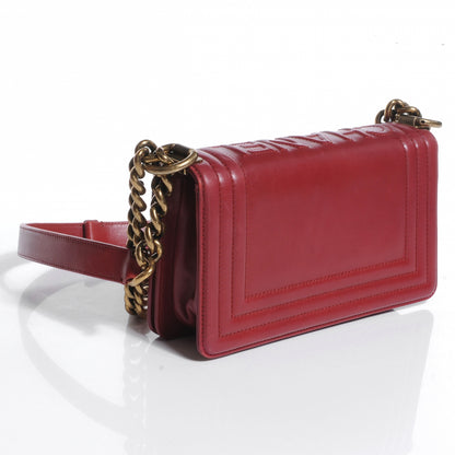 Chanel Glazed Calfskin Small Boy Flap Red 3 of 7