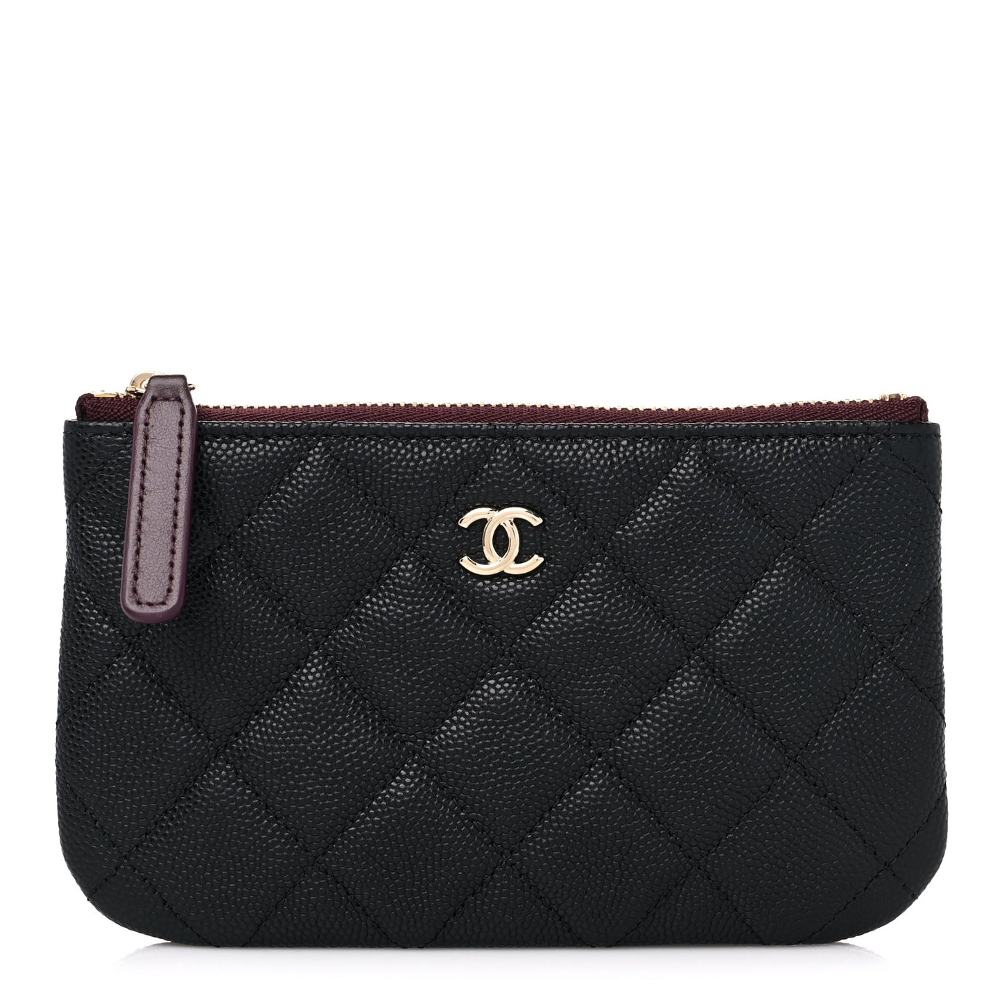 Caviar Quilted Small Cosmetic Case Black