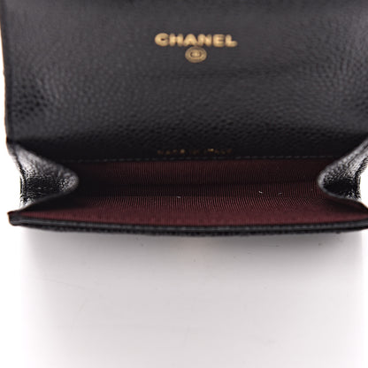 Chanel Caviar Quilted Flap Card Holder Wallet Black 5 of 9