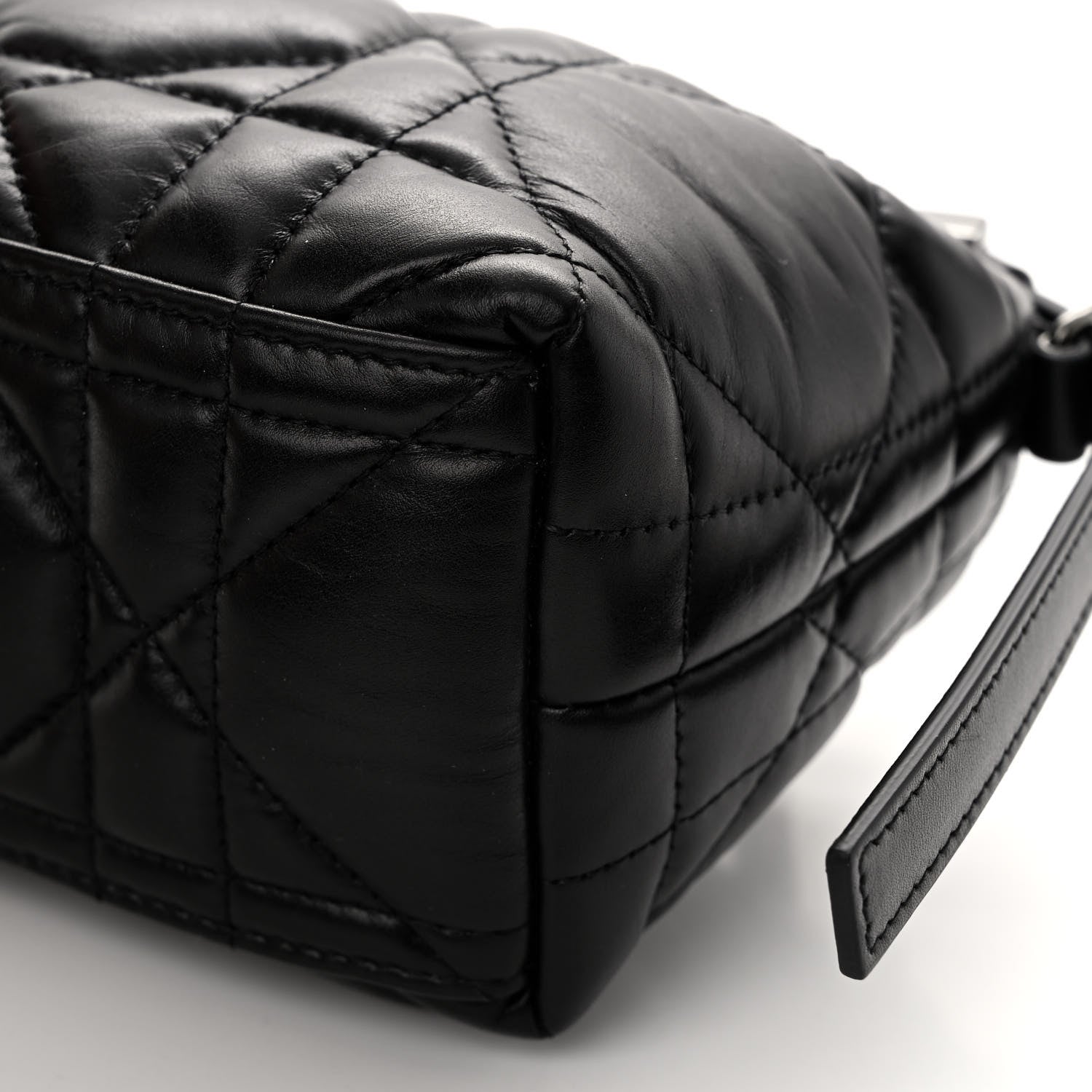 Christian Dior Calfskin Macrocannage Small Diortravel Nomad Pouch Black 9 of 9