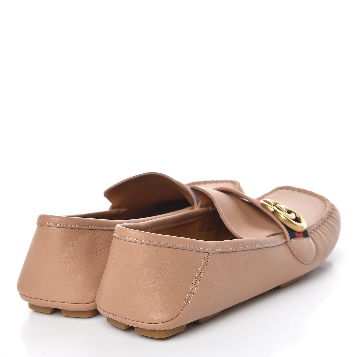 Calfskin Web Womens Driver Loafers 39 Camelia