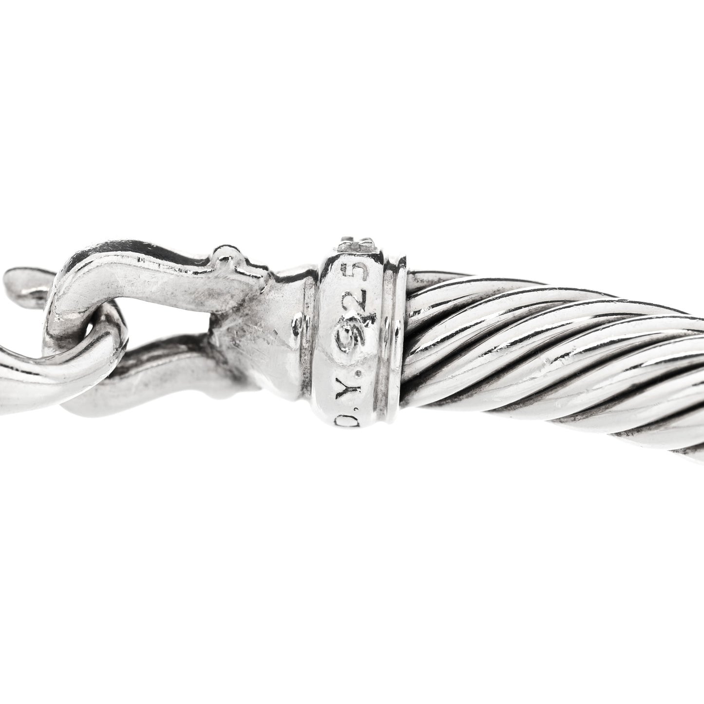 Sterling Silver Diamond 5mm Cable Buckle Bracelet