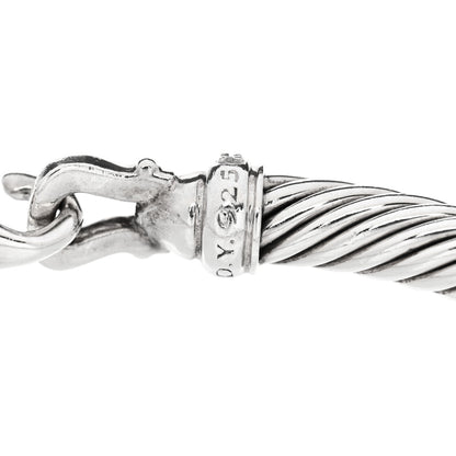 David Yurman Sterling Silver Diamond 5mm Cable Buckle Bracelet 3 of 3