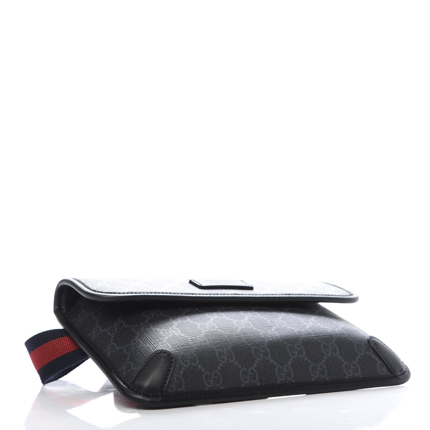 GG Supreme Monogram Web Slim Belt Bag Black Grey