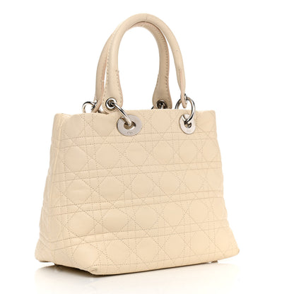 Christian Dior Lambskin Cannage Small Soft Lady Dior Beige 3 of 14