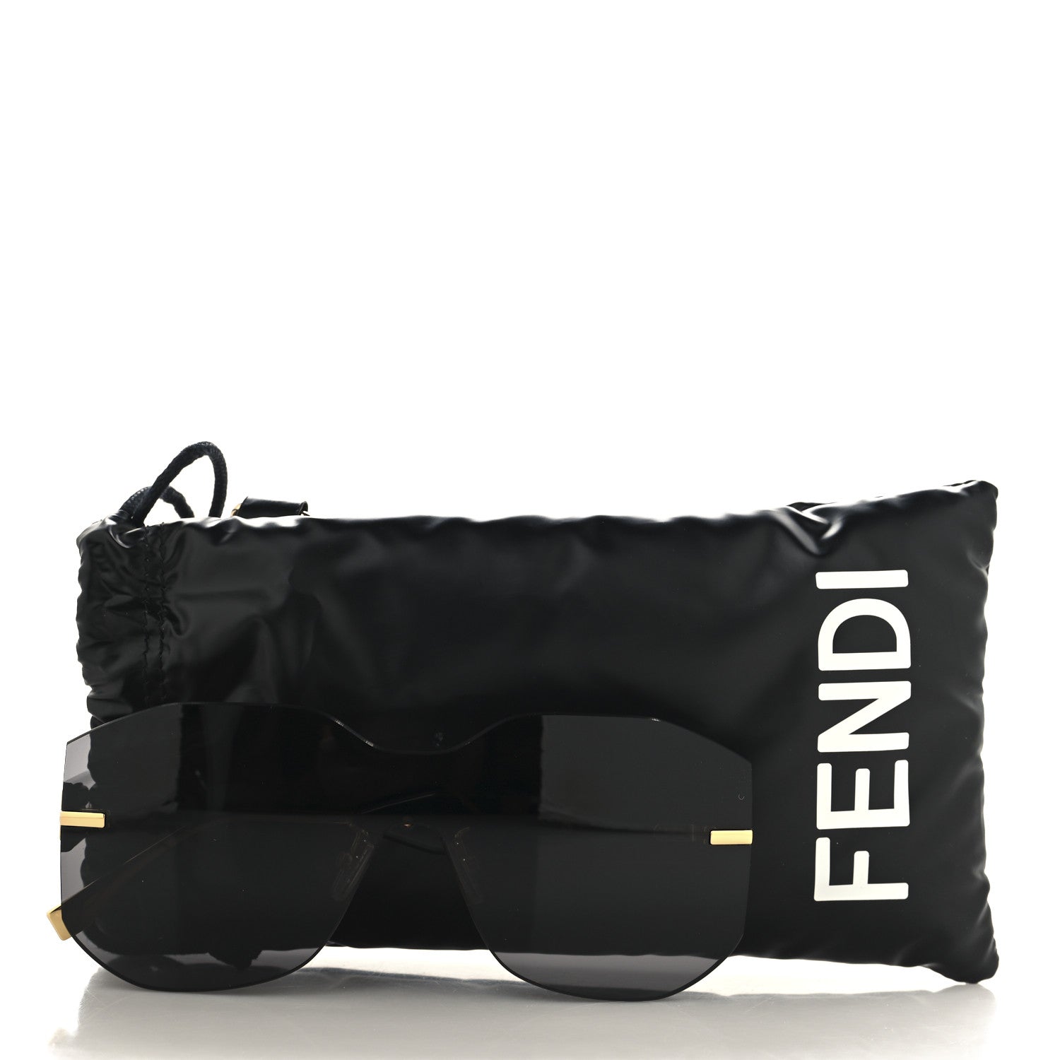 Fendi Metal Fendigraphy Shield Sunglasses FE 40067U Black Gold 7 of 7