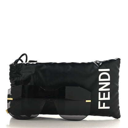Fendi Metal Fendigraphy Shield Sunglasses FE 40067U Black Gold 7 of 7