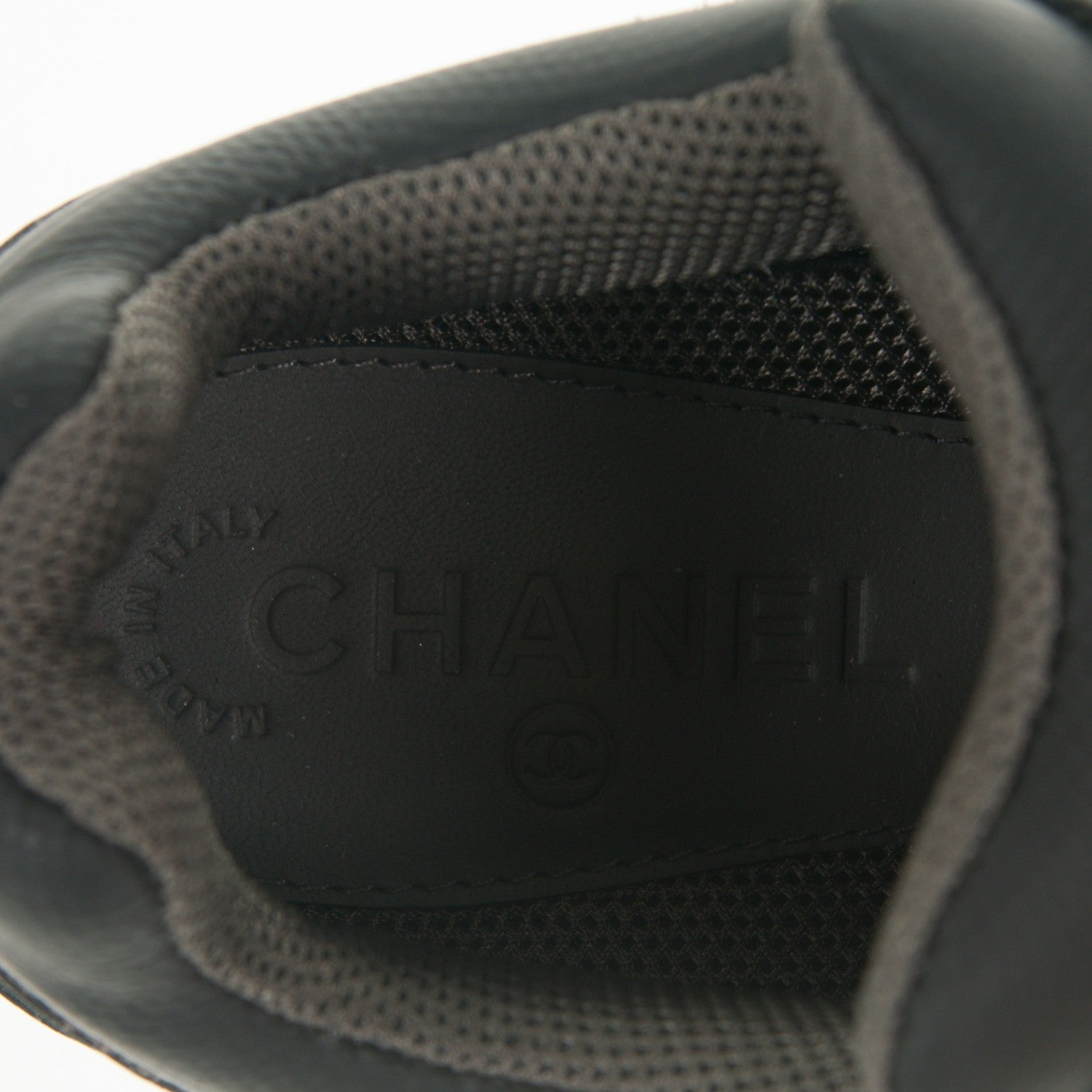 Chanel Suede Calfskin CC Sneakers 40 Black Gray 7 of 7
