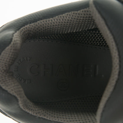 Chanel Suede Calfskin CC Sneakers 40 Black Gray 7 of 7
