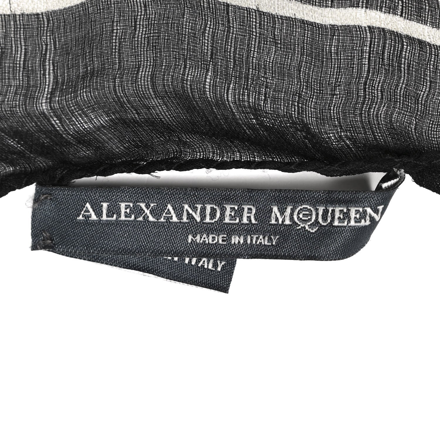 Alexander McQueen Silk Chiffon Skull Scarf Black Ivory 3 of 6