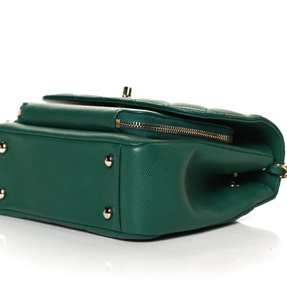 Chanel Caviar Quilted Medium Business Affinity Flap Green 10 of 13