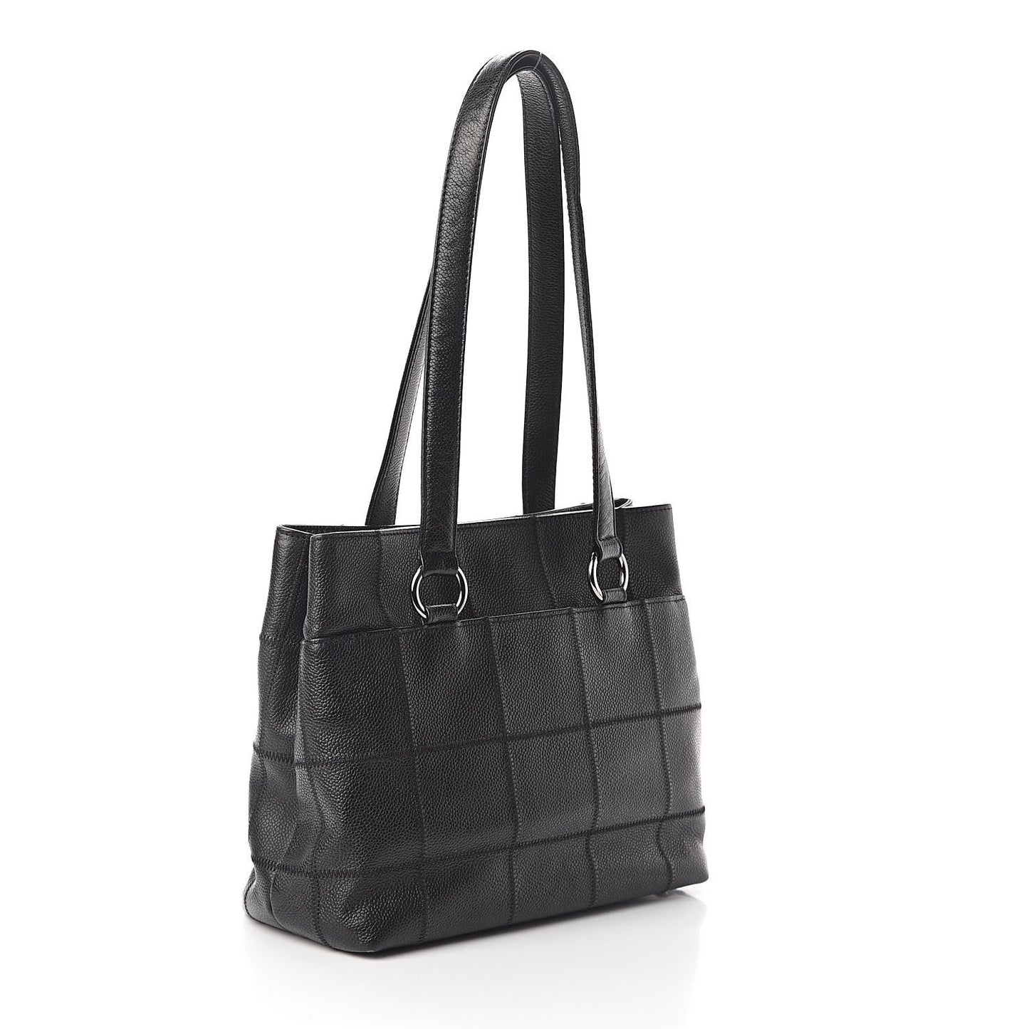 Caviar Square Stitched Tote Black