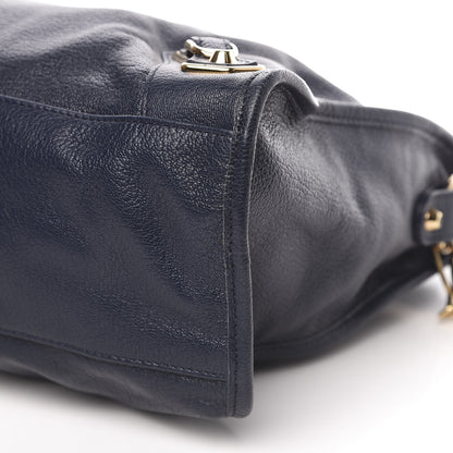 Balenciaga Chevre Gold Metallic Edge Hardware City Bleu Nuit Dark Sea 10 of 12