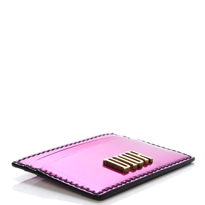 Christian Dior Metallic Calfskin D-Fence Card Holder Fuchsia 4 of 6