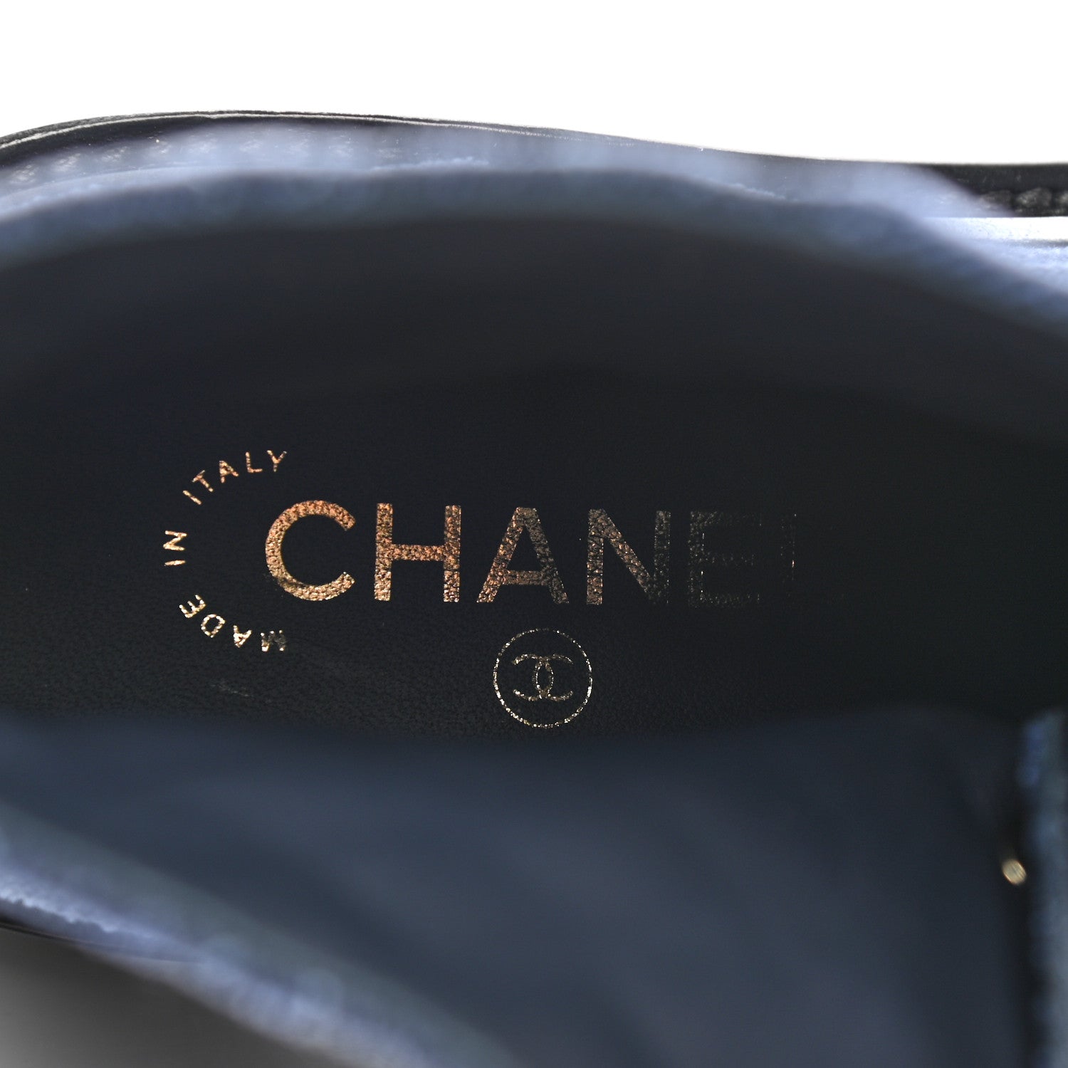 Chanel Denim Calfskin Quilted Lace Up Combat Boots 38 Blue 7 of 8