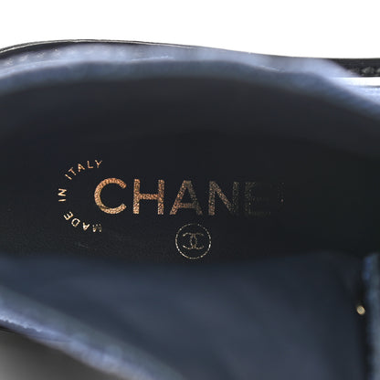 Chanel Denim Calfskin Quilted Lace Up Combat Boots 38 Blue 7 of 8