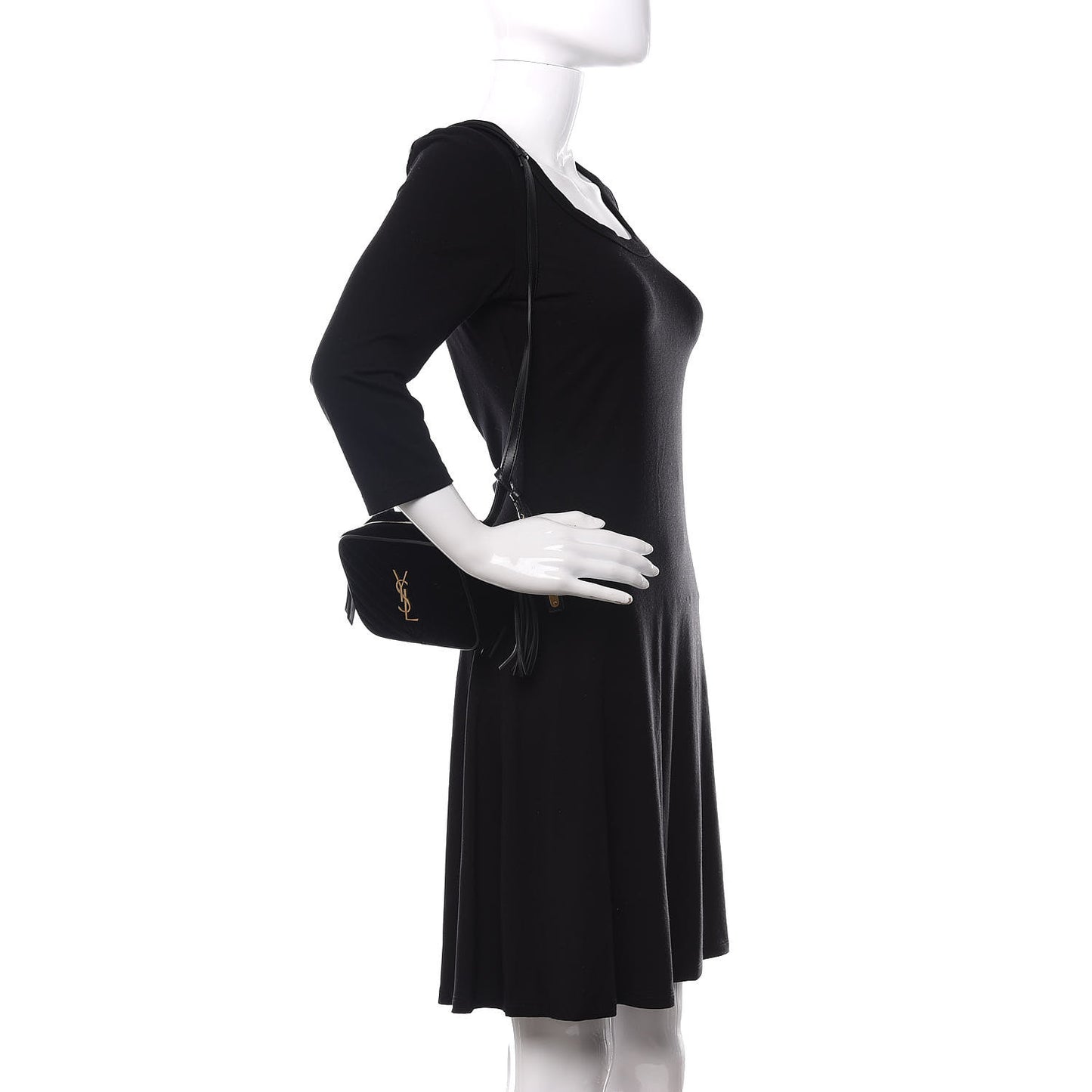 Velour Matelasse Monogram Lou Belt Bag Black