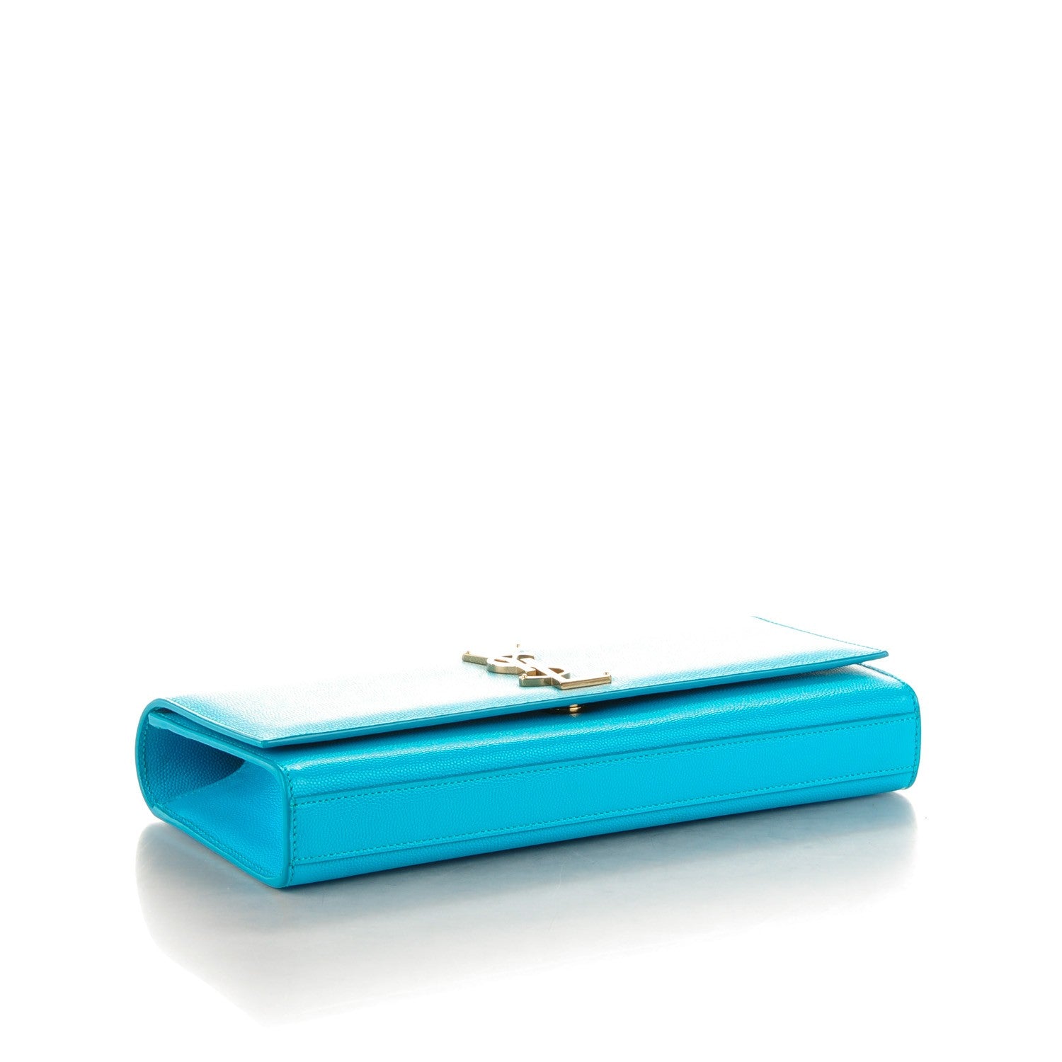 Saint Laurent Grain De Poudre Classic Monogram Clutch Turquoise 4 of 6