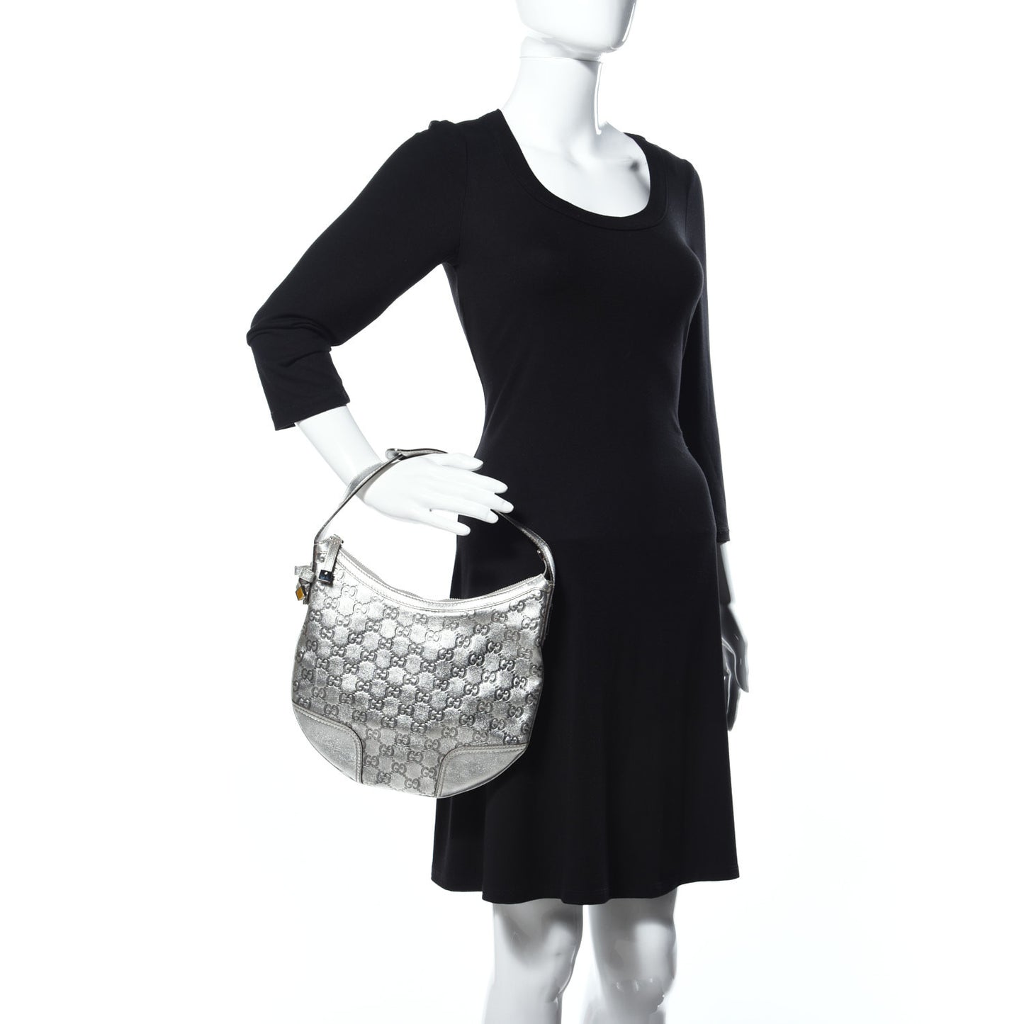 Guccissima Small Princy Hobo Silver