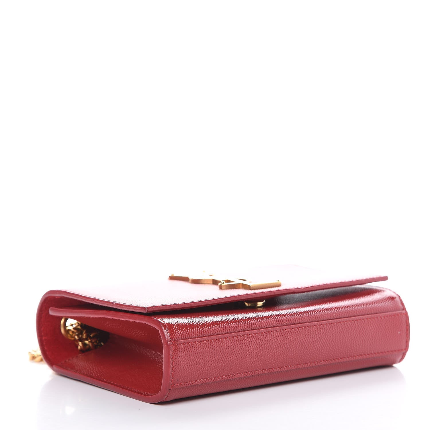 Saint Laurent Grain De Poudre Small Monogram Kate Satchel Red 5 of 8