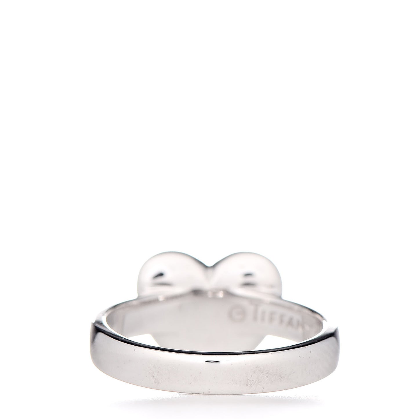 18K White Gold Diamond Etoile Heart Band Ring 50 5.25