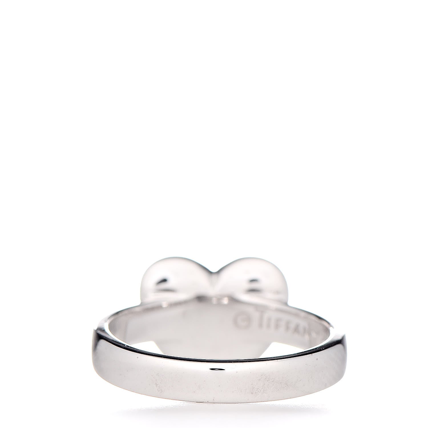 Tiffany 18K White Gold Diamond Etoile Heart Band Ring 50 5.25 4 of 6