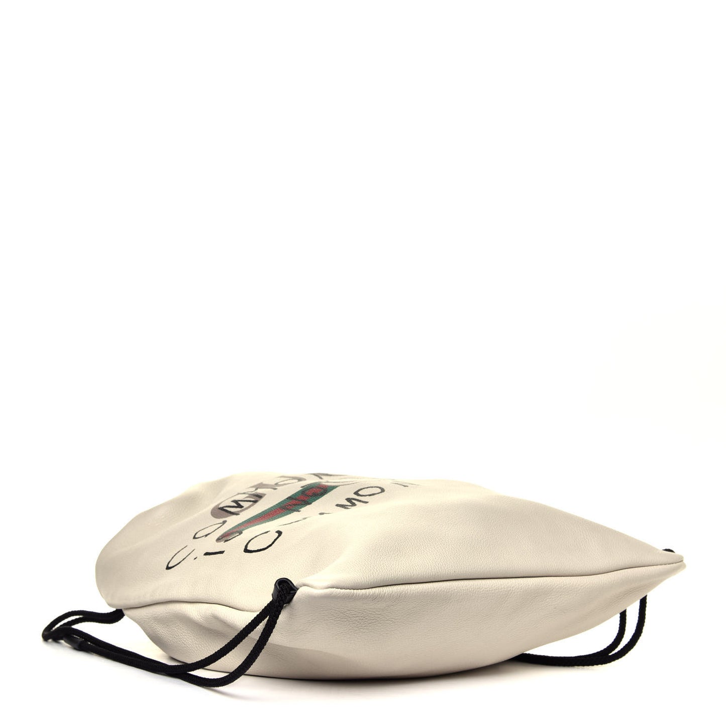 Calfskin Coco Capitan Logo Drawstring Backpack Mystic White