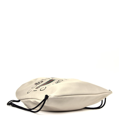 Gucci Calfskin Coco Capitan Logo Drawstring Backpack Mystic White 3 of 6