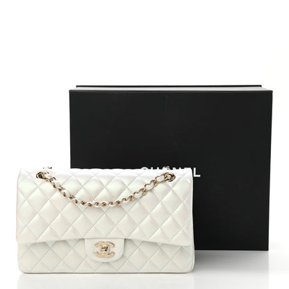 Chanel Iridescent Calfskin Quilted Medium Double Flap White 12 of 12