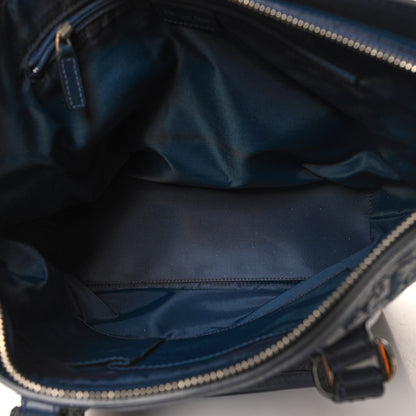 Christian Dior Denim Calfskin Monogram Tote Navy Blue 5 of 11