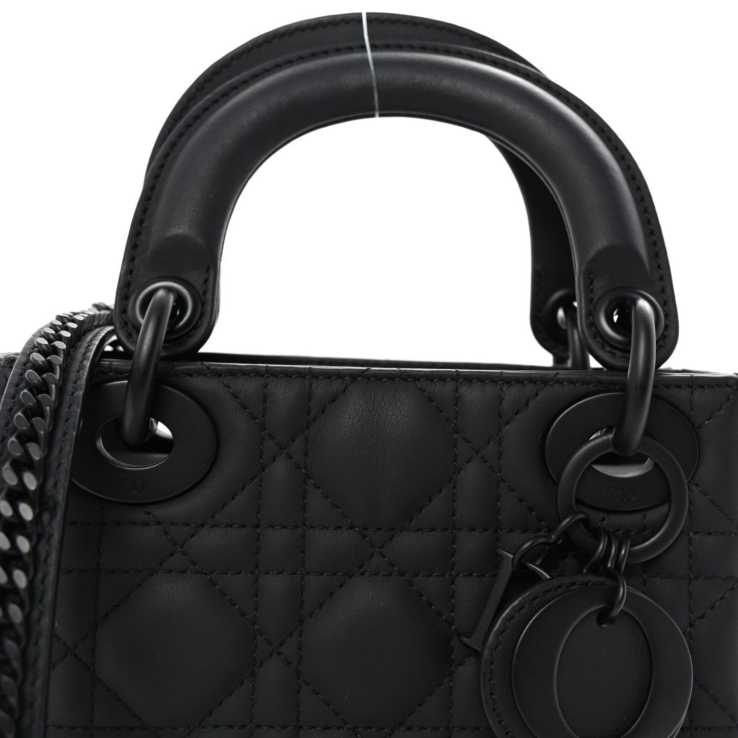 Ultra Matte Calfskin Cannage Mini Lady Dior Black