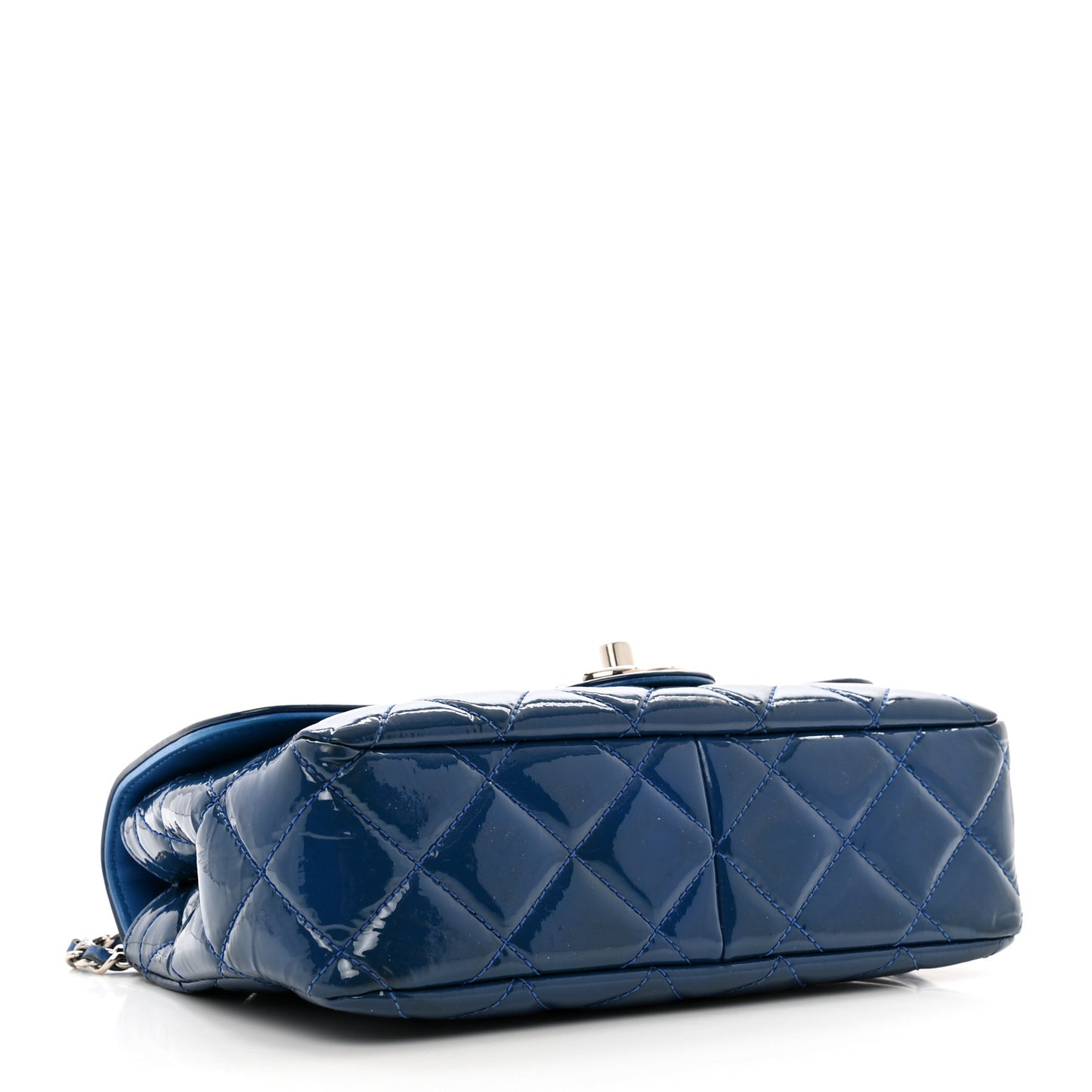 Patent Quilted Small Coco Shine Flap Blue
