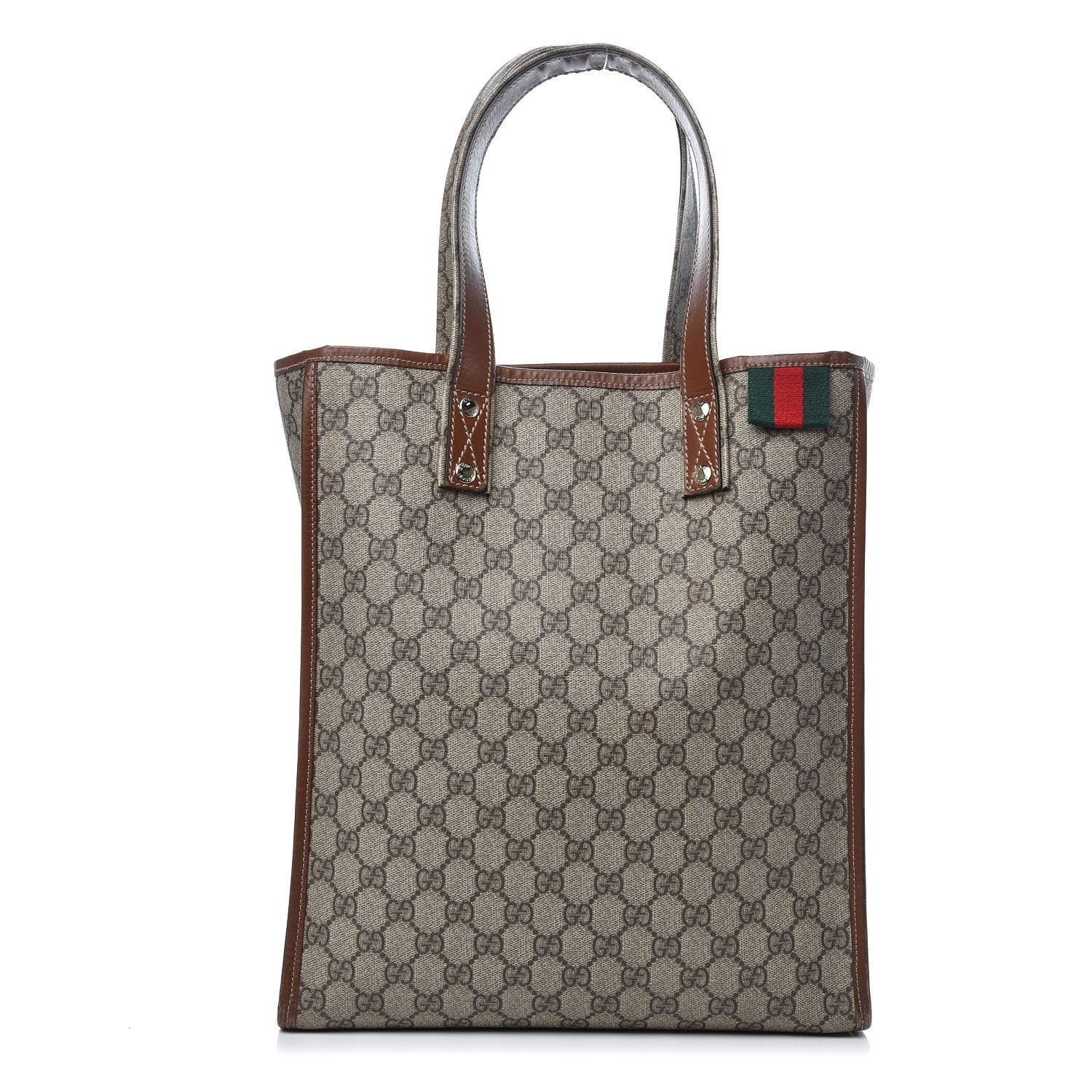 Gucci GG Plus Monogram Small Signature Web Loop Vertical Tote Light Brown 1 of 16